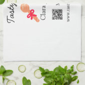 Linge De Cuisine Services de restauration ajouter nom QR code site  (Plié)