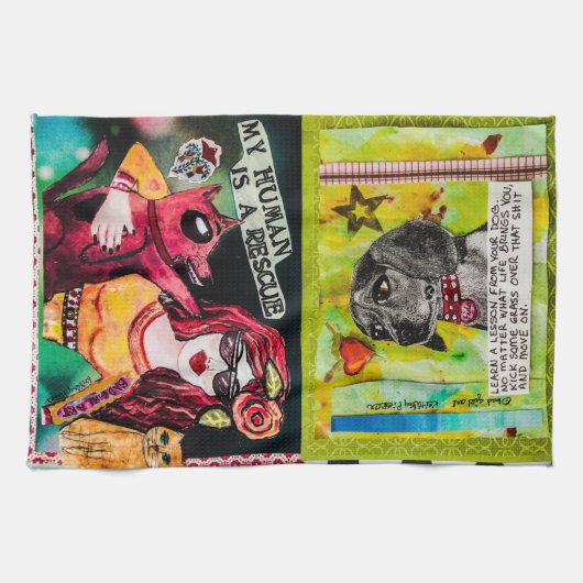 Linge De Cuisine Serviette-chiens de plat (Horizontal)