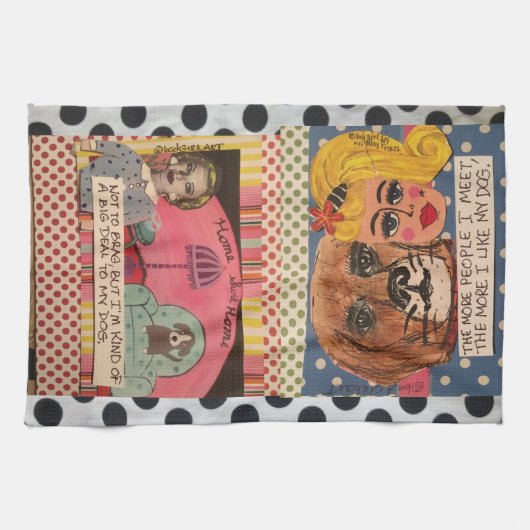 Linge De Cuisine Serviette-chiens de plat (Horizontal)