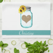 Linge De Cuisine "Serviette de mariage de pot de maçon de pays (Plié)