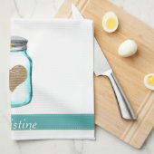 Linge De Cuisine "Serviette de mariage de pot de maçon de pays (Quart Plié)