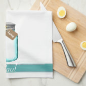 Linge De Cuisine "Serviette de mariage de pot de maçon de pays " (Quart Plié)