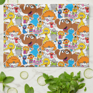 Linge De Cuisine Sesame Street Pals Doodley Motif