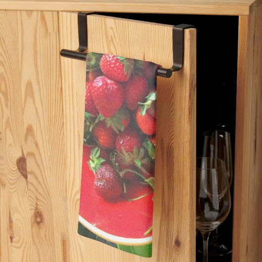 Linge De Cuisine Set de table de fraises (Pliage en tiers)