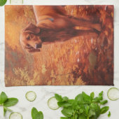 Linge De Cuisine Setter rouge irlandais à l'automne Feuilles automn (Plié)