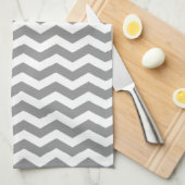 Linge De Cuisine Seychelles Grey Wave Chevron (Quart Plié)