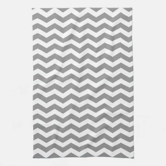 Linge De Cuisine Seychelles Grey Wave Chevron (Vertical)