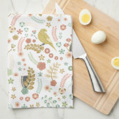Linge De Cuisine Shabby Birds & Branches Blanc (Quart Plié)