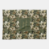 Linge De Cuisine Shabby Chic Personalized Sage Green Towel Accent (Horizontal)