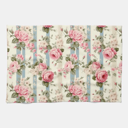 Linge De Cuisine Shabby Chic Roses Vintages (Horizontal)