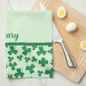 Linge De Cuisine Shamrock vert de la Saint-Patrick Monogrammé (Quart Plié)