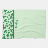 Linge De Cuisine Shamrock vert de la Saint-Patrick Monogrammé (Horizontal)