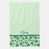 Linge De Cuisine Shamrock vert de la Saint-Patrick Monogrammé (Vertical)