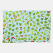 Linge De Cuisine Shamrocks et Rainbows Aquarelle Irlande (Horizontal)