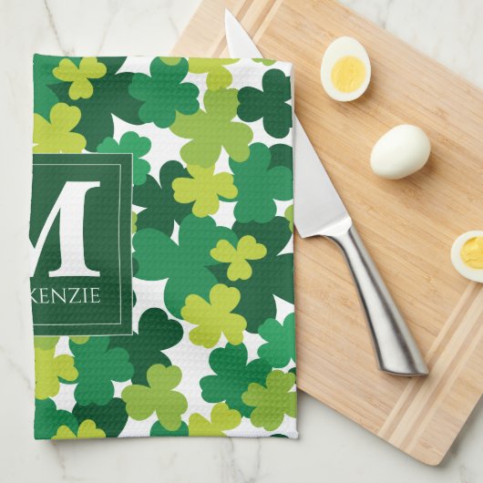 Linge De Cuisine Shamrocks monogrammes de la Saint-Patrick (Quart Plié)