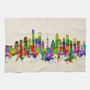 Linge De Cuisine Shanghai China Skyline