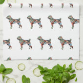 Linge De Cuisine Shar Pei Chien race Geo Silhouette Plaid (Plié)