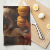 Linge De Cuisine Shar Pei Chiot Automne Citrouille de plaisir (Quart Plié)