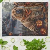Linge De Cuisine Shar Pei Halloween Éffrayant (Plié)