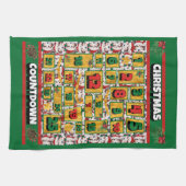 Linge De Cuisine Sheltie Compte à rebours Noël Avent Calendrier Chi (Horizontal)