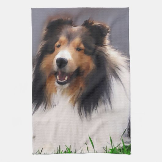 Linge De Cuisine Shetland Sheepdog Art (Vertical)