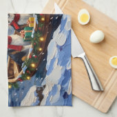 Linge De Cuisine Shetland Sheepdog Christmas Boat Holiday (Quart Plié)