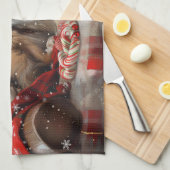 Linge De Cuisine Shetland Sheepdog Festif de Noël (Quart Plié)