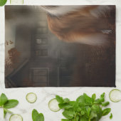 Linge De Cuisine Shetland Sheepdog Halloween effrayant (Plié)