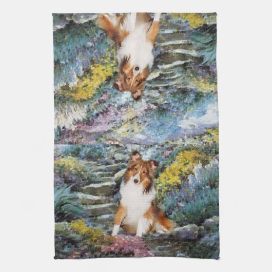 Linge De Cuisine Shetland Sheepdog Sheltie Art Cadeaux (Vertical)