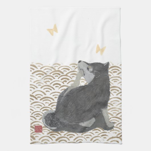 Linge De Cuisine Shiba Inu, art japonais (Vertical)