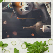 Linge De Cuisine Shiba Inu Citrouilles Halloween effrayant (Plié)