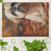 Linge De Cuisine Shih Tzu à l'automne Feuilles automne Inspire (Plié)