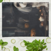 Linge De Cuisine Shih Tzu Citrouilles Halloween effrayant (Plié)