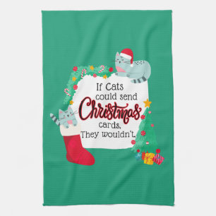 Linge De Cuisine Si les chats envoyaient des cartes de Noël, ils ne