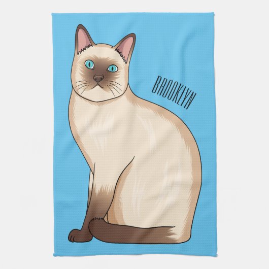 Linge De Cuisine Siamese cat cartoon (Vertical)