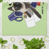 Linge De Cuisine Siamese Cat Mischief drôle (Plié)