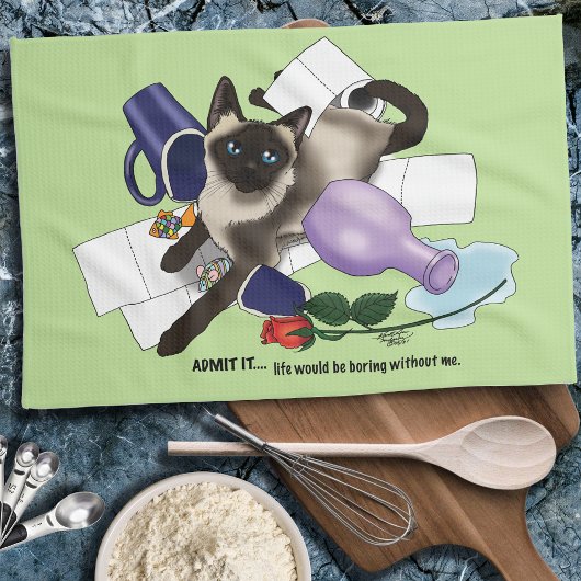 Linge De Cuisine Siamese Cat Mischief drôle