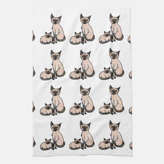 Linge De Cuisine Siamois somnolent (Vertical)