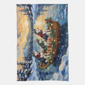 Linge De Cuisine Siberian Husky Christmas Boat Holiday (Vertical)
