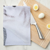 Linge De Cuisine Sibérie Husky (argent et blanc) Peinture Chien Art (Quart Plié)