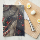 Linge De Cuisine Sibérie Husky Chien Festif de Noël (Quart Plié)