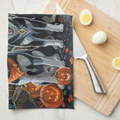 Linge De Cuisine Sibérie Husky Halloween Éffrayant (Quart Plié)