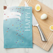 Linge De Cuisine Sibérie Husky - Rouge - Joyeux design d'anniversai (Quart Plié)