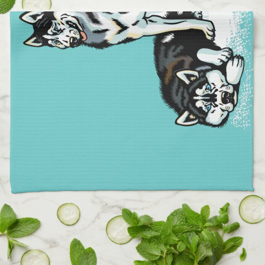 Linge De Cuisine sibérien husky (Plié)