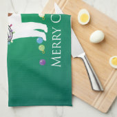 Linge De Cuisine Sibérien Husky - Rouge - Joyeux Noël Design (Quart Plié)