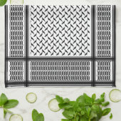 Linge De Cuisine Sigle en noir et blanc de Joranian (Plié)