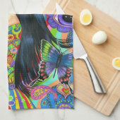 Linge De Cuisine Signe de paix de clignotant de sirène hippie de (Quart Plié)