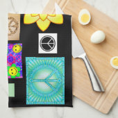 Linge De Cuisine Signe de paix psychédélique (Quart Plié)