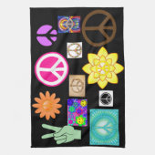 Linge De Cuisine Signe de paix psychédélique (Vertical)