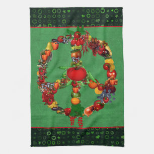 Linge De Cuisine Signe de paix végétarien